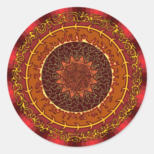 Fire Mandala Sticker (Voorkant)