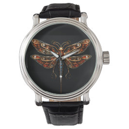 Fire Metal Dragonfly kussen Horloge