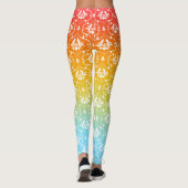 Fire Ombre in roze blauw en geel Leggings (Achterkant)
