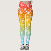 Fire Ombre in roze blauw en geel Leggings (Voorkant)