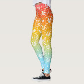 Fire Ombre in roze blauw en geel Leggings (Links)