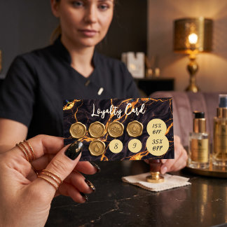 Fire Opal Black Gold Loyalty Card