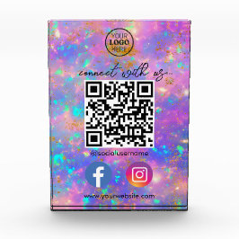 Fire Opal Connect met US QR Code Social Media Fotoblokken