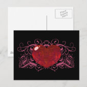 Fire Opal Heart Briefkaart (Voorkant / Achterkant)
