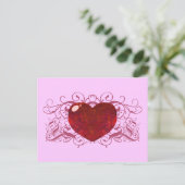 Fire Opal Heart Briefkaart (Staand voorkant)