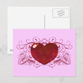 Fire Opal Heart Briefkaart (Voorkant / Achterkant)