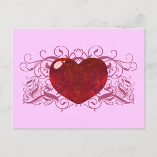 Fire Opal Heart Briefkaart