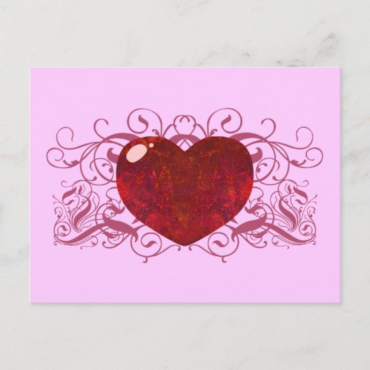 Fire Opal Heart Briefkaart (Voorkant)