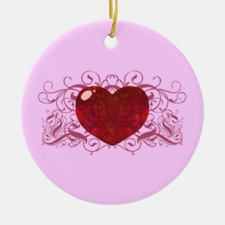 Fire Opal Heart Keramisch Ornament