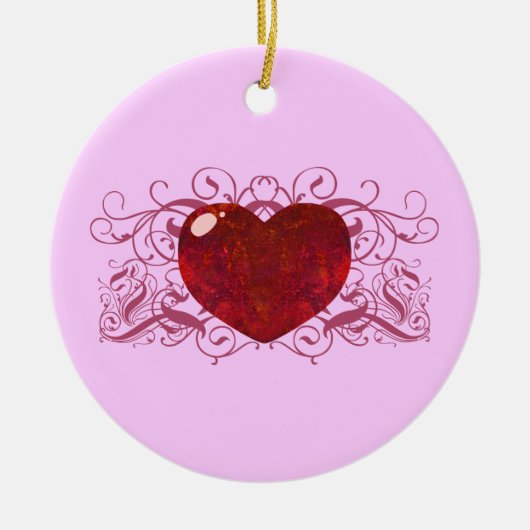 Fire Opal Heart Keramisch Ornament (Voorkant)