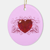 Fire Opal Heart Keramisch Ornament (Links)