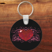 Fire Opal Heart Sleutelhanger (Voorkant)