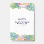 Fire Opal Rainbow Gemstone Business ID Badge (Back)