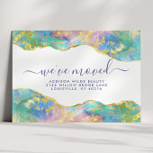 Fire Opal Rainbow Gemstone Business Moving Aankondigingskaart