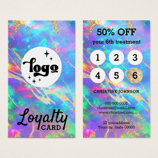 Fire Opal Stone Loyalty Card Visitekaartje (Voorkant /achterkant)