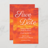 Fire Oranje Cloudy Sunset Photo Save the Date Kaart (Voorkant / Achterkant)