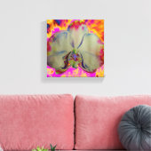 Fire Orchid, abstracte levendige waterverf florale Canvas Afdruk (Insitu (Woonkamer))