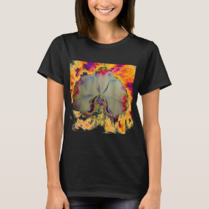 Fire Orchid, abstracte levendige waterverf florale T-shirt