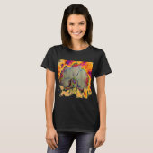 Fire Orchid, abstracte levendige waterverf florale T-shirt (Voorkant volledig)