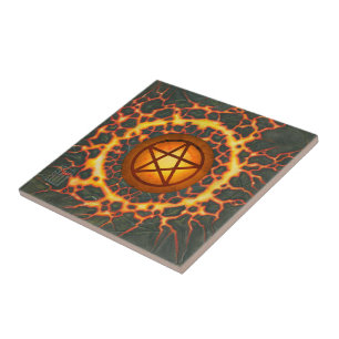 Fire Pentacle Tegeltje