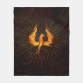 Fire Phoenix Bird Fleece Deken (Voorkant)