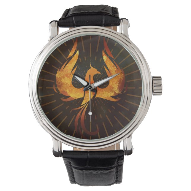 Fire Phoenix Bird Horloge (Voorkant)