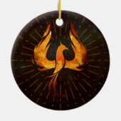 Fire Phoenix Bird Keramisch Ornament (Achterkant)