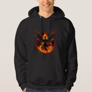 Fire Phoenix Bird Reborn Verjonging Mythische Voge Hoodie