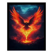 Fire Phoenix Rising, poster personnalisable (Devant)