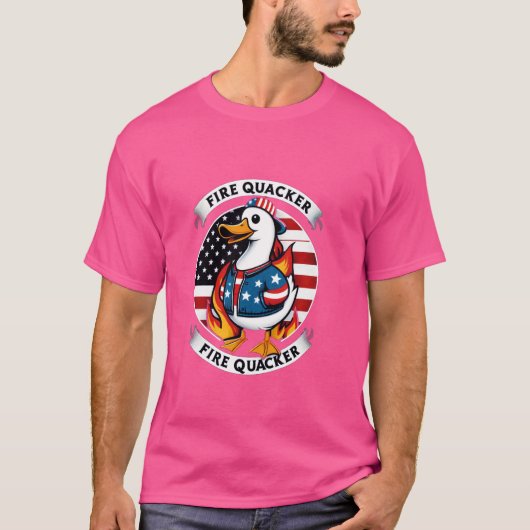 Fire Quacker Duck Firecracker Funny 4th of July Ve T-shirt (Voorkant)