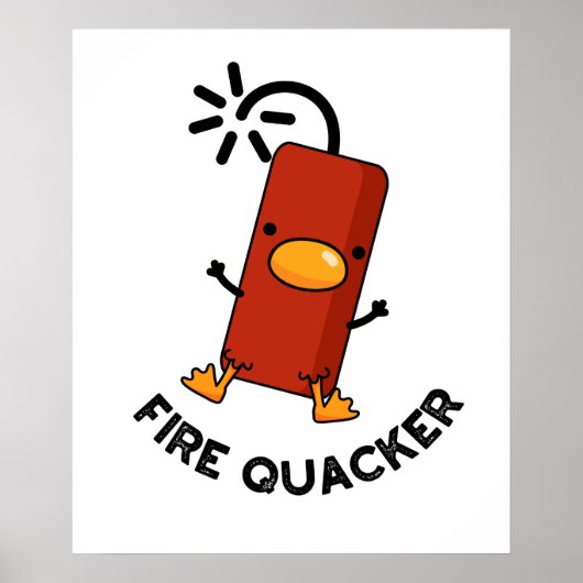 Fire Quacker Funny Fireworks Pun Poster (Voorkant)