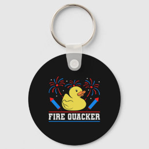 Fire Quacker Rubber Duck 4 juli vuurwerk Sleutelhanger