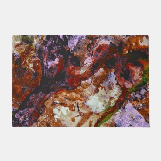 Fire Quartz Crystal Geode Marble Abstract Deurmat (Voorkant)