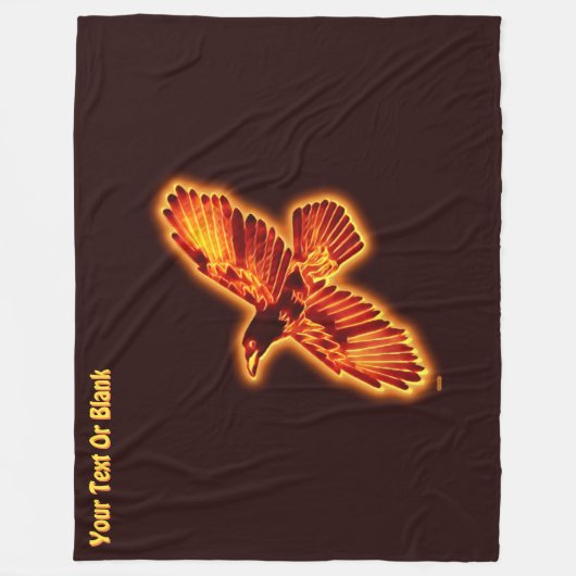 Fire Raven Fleece Deken (Voorkant)