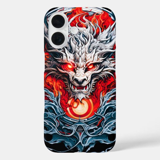 Fire Red Flame Mythical Dragon Head Case-Mate iPhone Case (Achterkant)