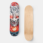 Fire Red Flame Mythical Dragon Head Skateboard (Voorkant)
