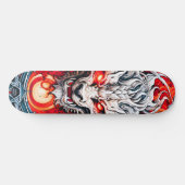 Fire Red Flame Mythical Dragon Head Skateboard (Horizontaal)