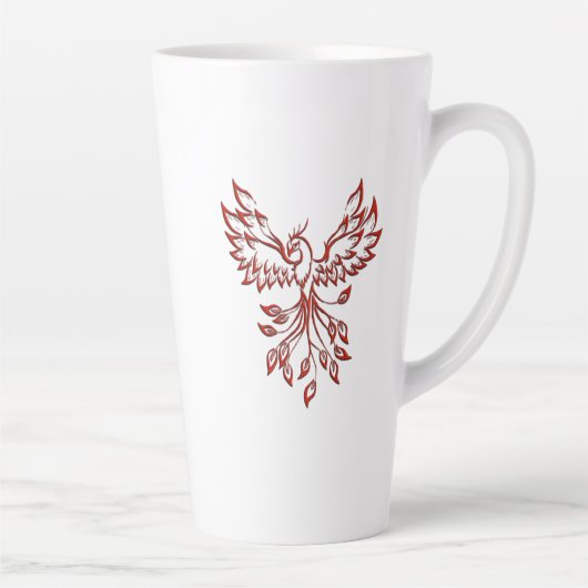 Fire Red Phoenix Latte Mok (Rechts)