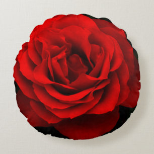 Fire Red Rose Round Sierkussen Rond Kussen