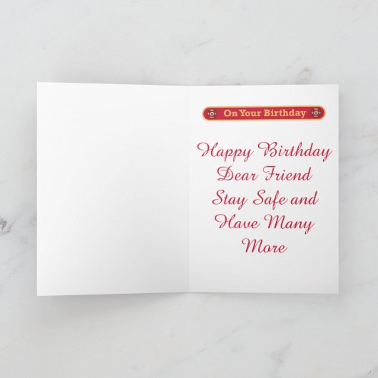 Fire Rescue EMT Custom Birthday Card Kaart (Binnen)