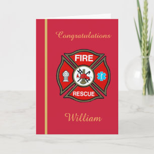 Fire Rescue EMT Custom Birthday Card Kaart