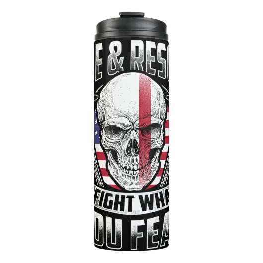 Fire Rescue Skull Design Thermosbeker (Voorkant)