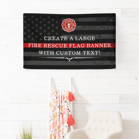 Fire Rescue Themping American Flag Dark Backdrop Spandoek (Insitu)