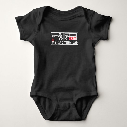 Fire Rescue Your DadMy Dad Fireman Son Daughter Romper (Voorkant)