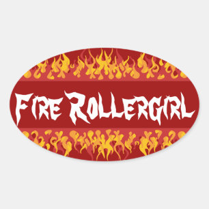 Fire Rollegirl Ovale Sticker