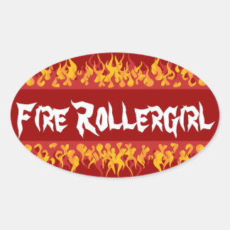 Fire Rollegirl Ovale Sticker
