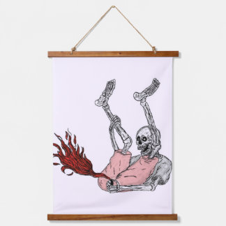 Fire Skeleton Banner Hangend Wandkleed