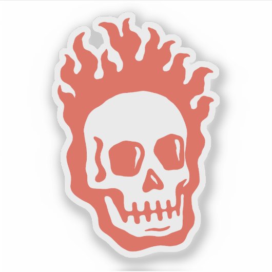 Fire Skull Sticker (Voorkant)