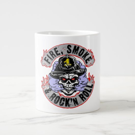Fire, Smoke & Rock n Roll Extra Grote Beker (Voorkant)