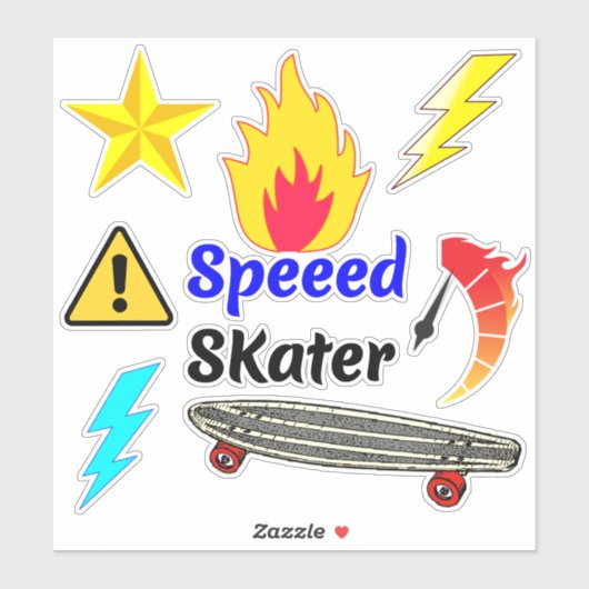 Fire Speed Skateboard Stickers (Schaats Design) (Vel)